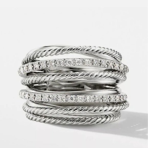 Infinity Jewelry 925 Silver Diamond Ring - Picture 1 of 5